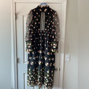 NWT Black embroidered L’Orla (Leith + Orla Keily) dress. Size 10